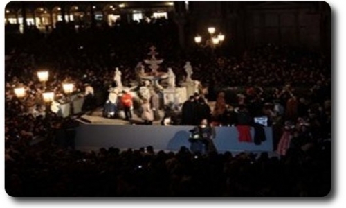 Открытие винного фонтана в Италии 2011